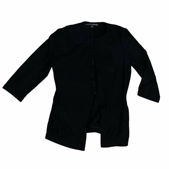 linda allard ellen tracy Open Front Black Cardigan Sweater Size 6 - Picture 1 of 4